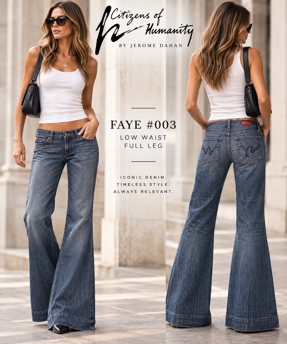 Y2K Vintage Rare Citizens of Humanity Faye #003 Super Low Rise Flare Jean 28 USA
